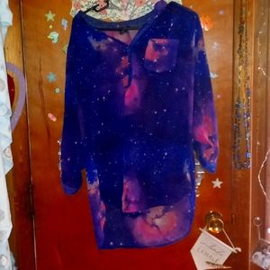 Rue 21 Galaxy chiffon half sleeved blouse size XL